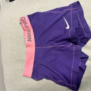 Nike Women's Athletic Shorts in Purple and Pink